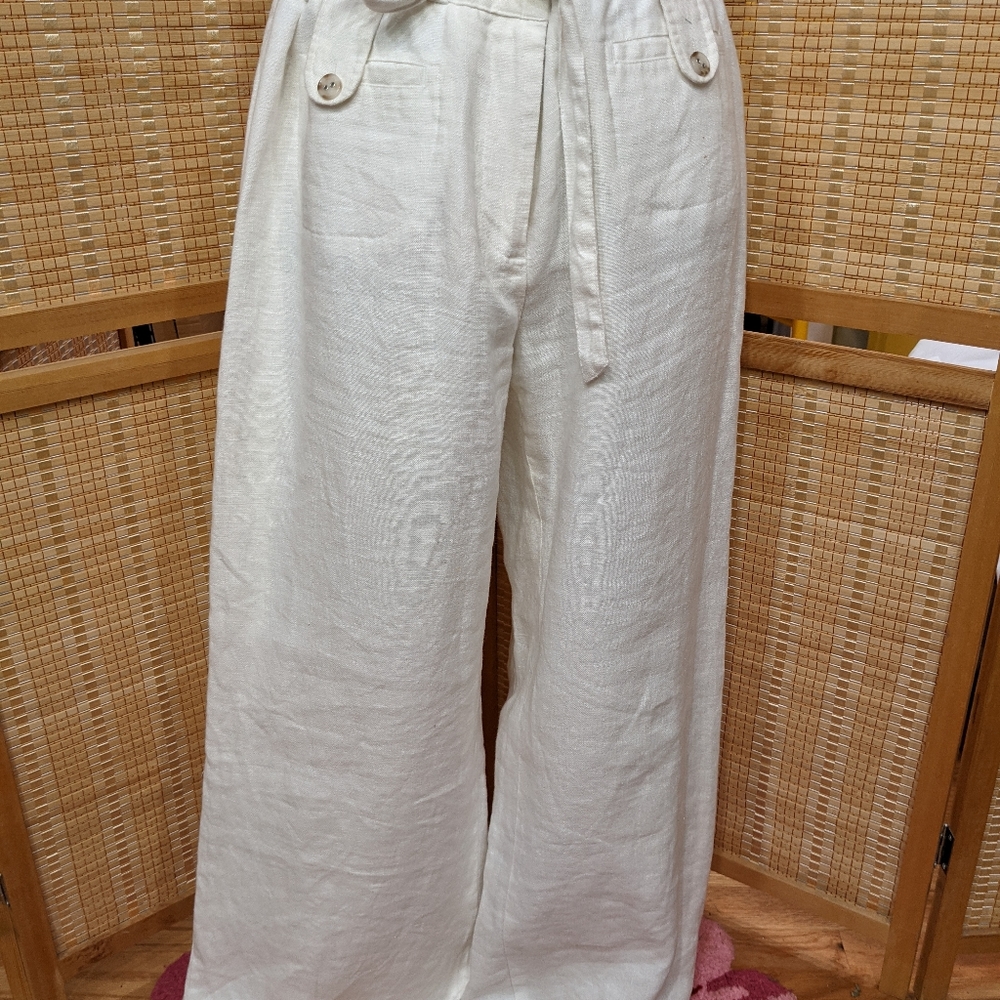 Charter Club linen wide-leg pants, size 12.